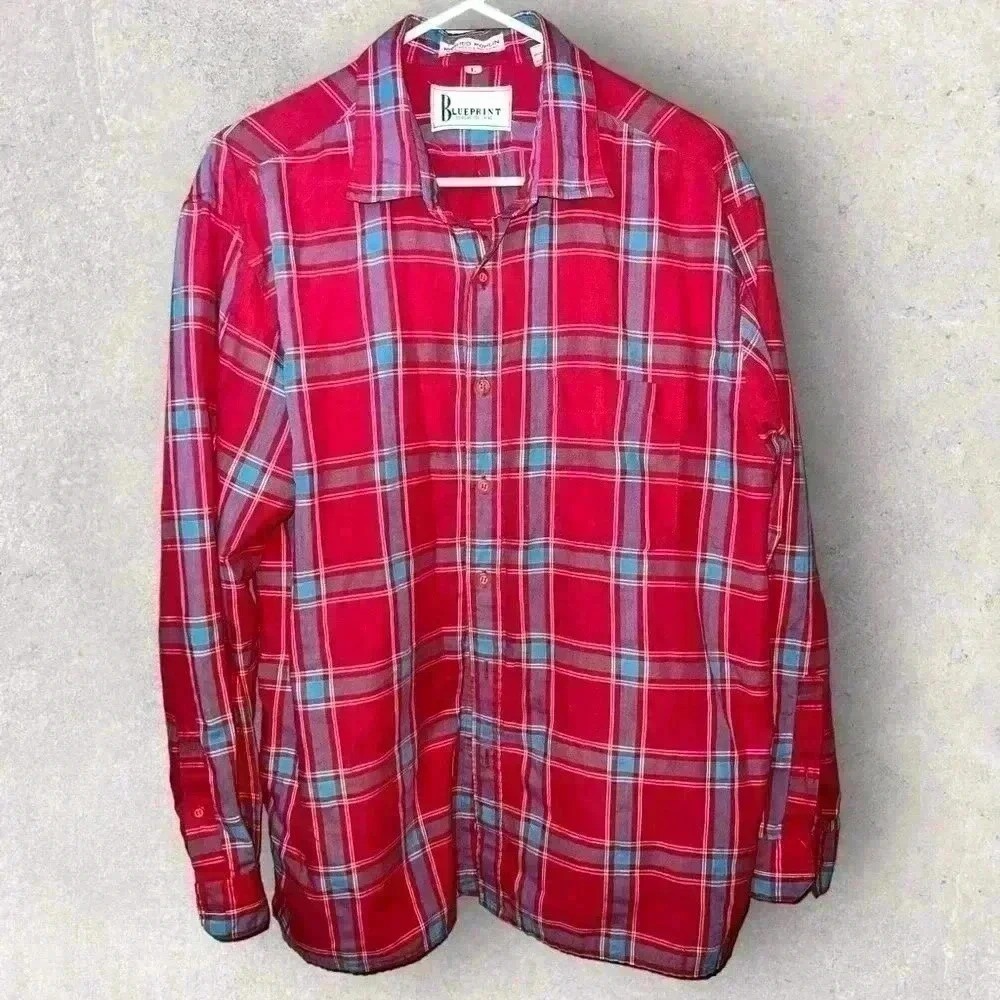 Blueprint flannel size large